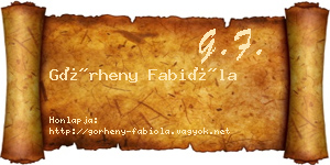Görheny Fabióla névjegykártya